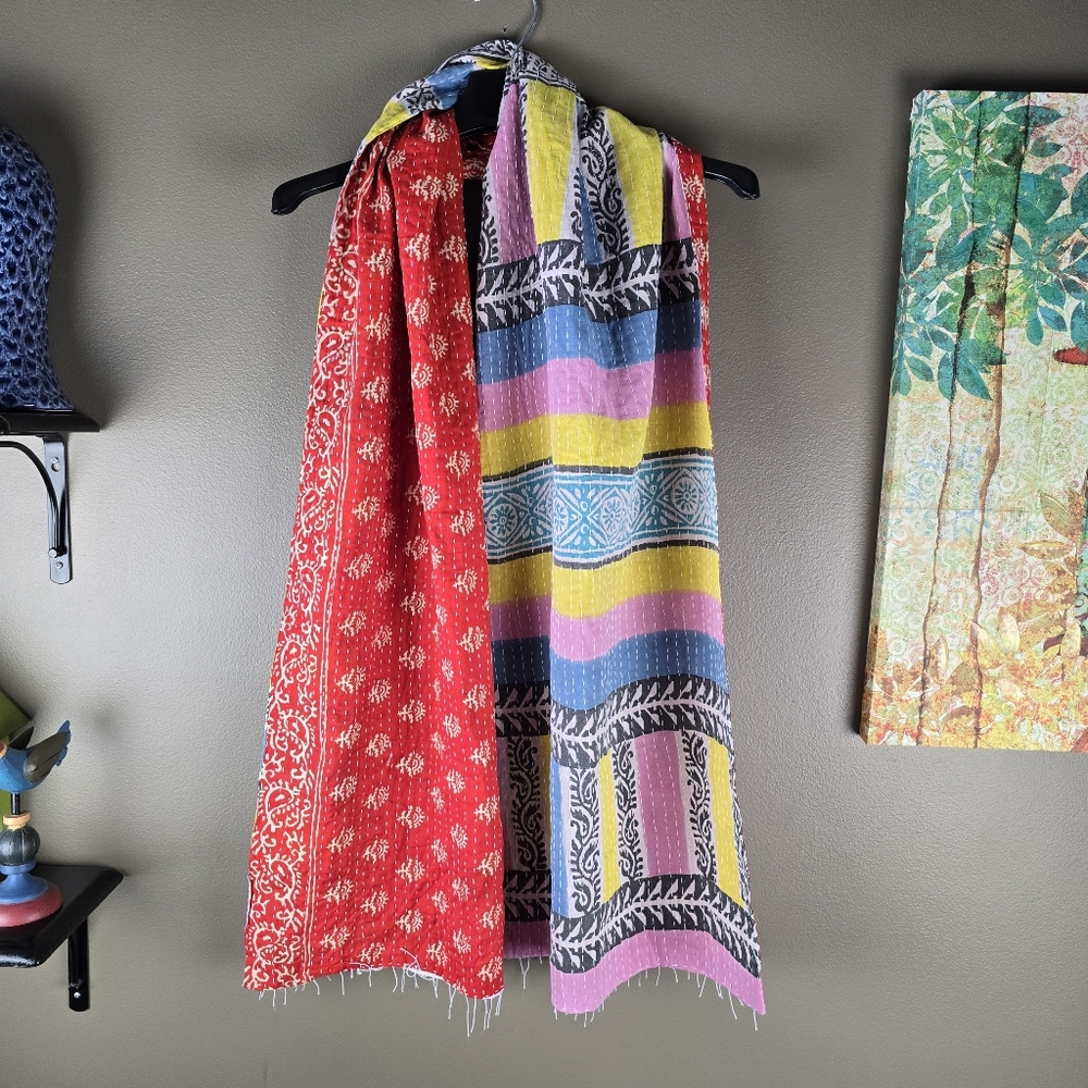 Handmade Kantha Wrap Scarf Table Runner